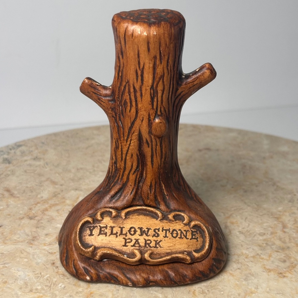 Treasure Craft Yellowstone Park Tree Trunk Figurine Brown Rustic Souvenir USA